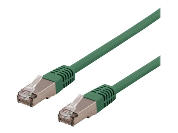 DELTACO SFTP-65GH - Koblingskabel - RJ-45 (hann) til RJ-45 (hann) - SFTP - CAT 6 - halogenfri, formstøpt - grønn