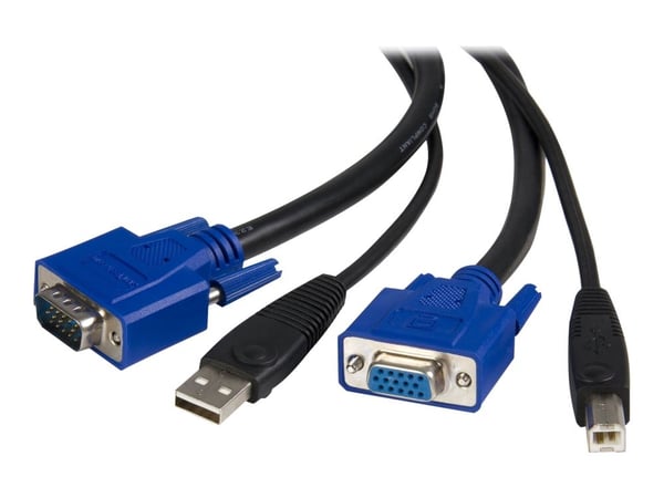 StarTech 10 ft 2-in-1 Universal USB KVM Cable - 10ft VGA KVM Cable - 10ft USB KVM Cable - 10ft KVM Switch Cable (SVUSB2N1_10) - Video- / USB-kabel ...