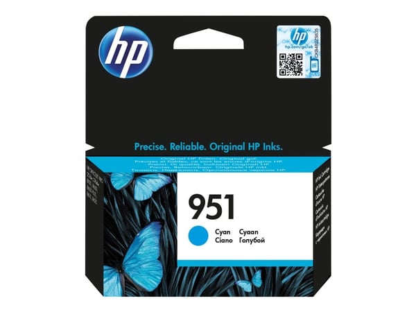 HP 951 - 8.5 ml - cyan - original - blekkpatron - for Officejet Pro 251dw, 276dw, 8100, 8600, 8610, 8615, 8616, 8620, 8625, 8630