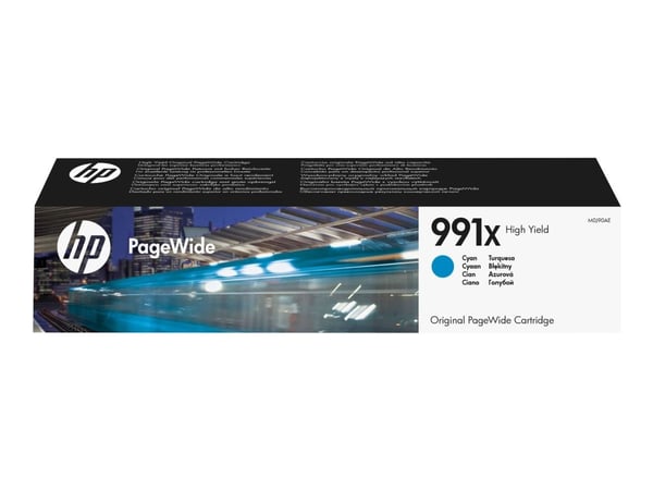 HP 991X - 193 ml - Høy ytelse - cyan - original - PageWide - blekkpatron - for PageWide Color 755; PageWide Managed P77740, P77760; PageWide Pro 75...