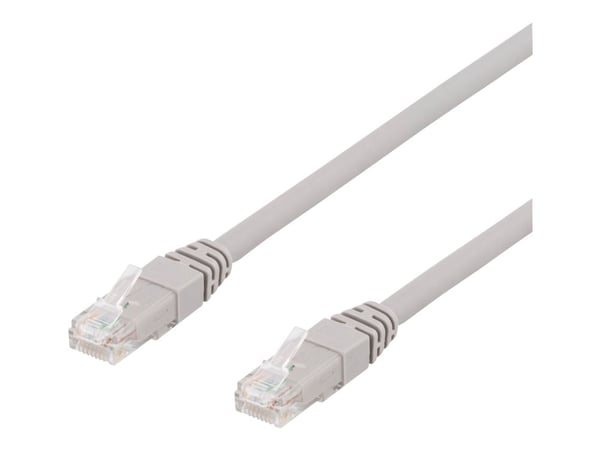 DELTACO TP-61AU - Koppeledning - RJ-45 (hann) til RJ-45 (hann) - 1 m - UTP - CAT 6a - halogenfri - grå