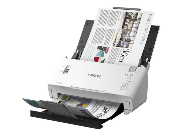 Epson WorkForce DS-410 - Dokumentskanner - Contact Image Sensor (CIS) - Dupleks - A4 - 600 dpi x 600 dpi - inntil 26 spm (mono) / inntil 26 spm (fa...