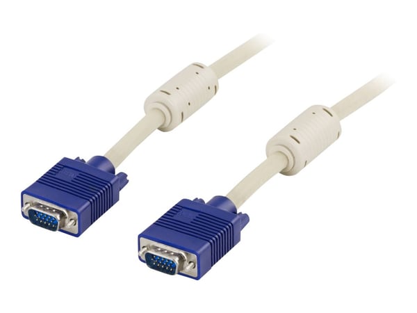 DELTACO - VGA-kaapeli - HD-15 (VGA) (uros) - HD-15 (VGA) (uros) - 1,8 m - muotoiltu - beige