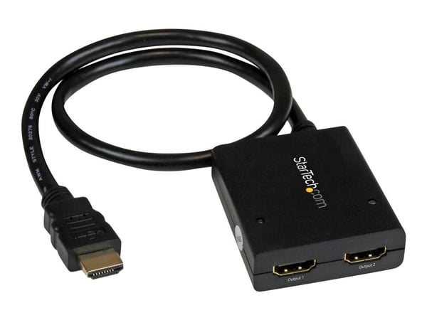 Startech HDMI Cable Splitter - 2 Port - 4K 30Hz - Powered - HDMI Audio / Video Splitter - 1 in 2 Out - HDMI 1.4 - Video/lyd-splitter - 2 x HDMI - s...