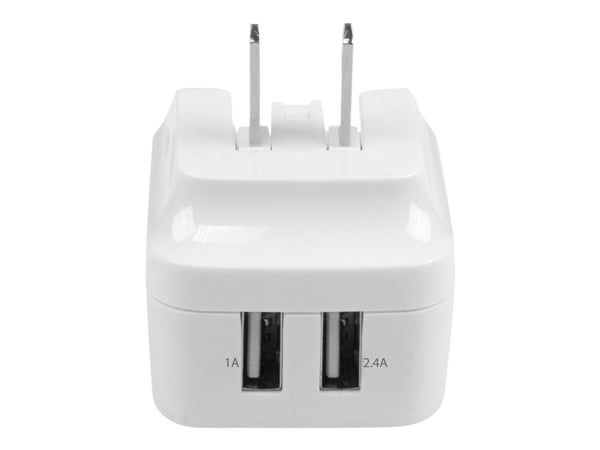 Startech Dual Port USB Wall Charger 17W/3.4A - Travel Charger 110V/220V - Strømadapter - 17 watt - 3.4 A - 2 utgangskontakter (USB) - hvit - for P/...
