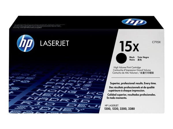 HP 15X - Høy ytelse - svart - original - LaserJet - tonerpatron (C7115X) - for LaserJet 1000, 1200, 1220, 3300, 3310, 3320, 3330, 3380