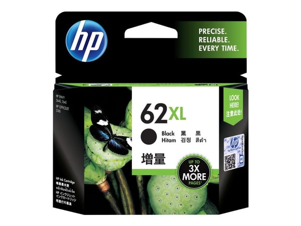 HP 62XL - Høy ytelse - svart - original - blekkpatron - for ENVY 55XX, 56XX, 76XX; Officejet 200, 250, 57XX, 8040
