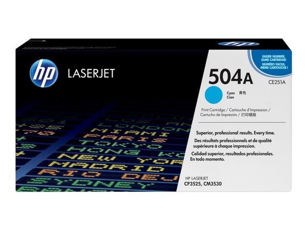 HP 504A, alkuperäinen syaani LaserJet-värikasetti, 7000 sivua, Syaani, 1 kpl