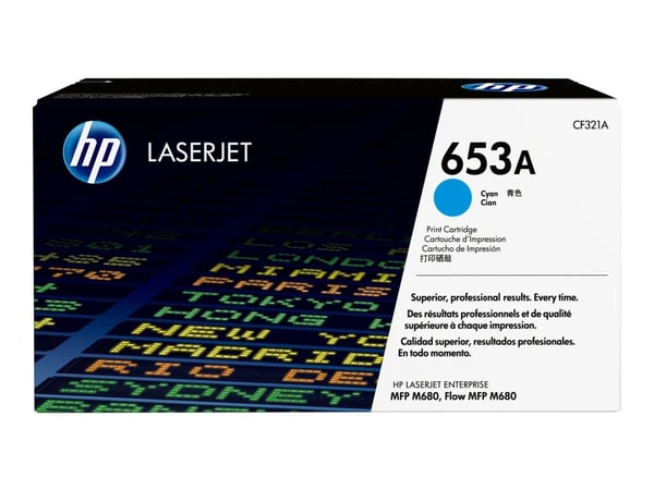 HP 653A, alkuperäinen syaani LaserJet-värikasetti, 16500 sivua, Syaani, 1 kpl