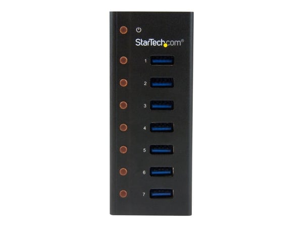 Startech 7 Port USB 3.0 Hub (5 Gbps) - Metal Enclosure - Desktop or Wall Mountable - Rugged & industrial Powered USB Expander and Splitter Hub (ST7...