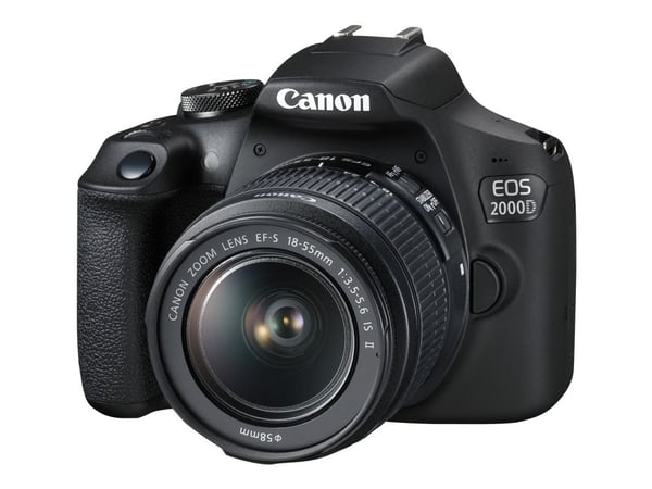 Canon EOS 2000D + EF-S 18-55mm f/3.5-5.6 IS II + EF 75-300mm f/4-5.6 III, 24,1 MP, 6000 x 4000 pikseliä, CMOS, Full HD, 475 g, Musta