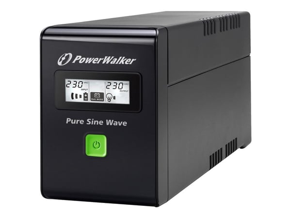 PowerWalker VI 600 SW - UPS - AC 220/230/240 V - 360 watt - 600 VA - 7 Ah - USB - utgangskontakter: 2 - svart