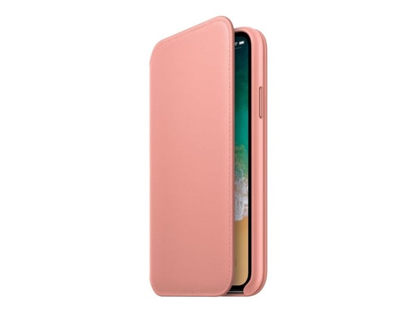 Apple - Vikbart fodral för mobiltelefon - läder - soft rosa