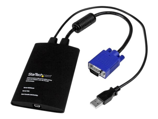 Startech USB-akutvagnsadapter med filöverföring och videoinspelning - Omkopplare för tangentbord/video/mus - 1 x KVM port(s) - 1 lokal användare - ...