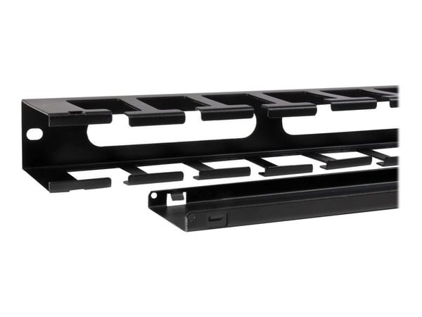 Startech 1U Horizontal Finger Duct Rack Cable Management Panel with Cover - Server Rack Cable Duct - Rack Cable Organizer / Manager (CMDUCT1UX) - R...