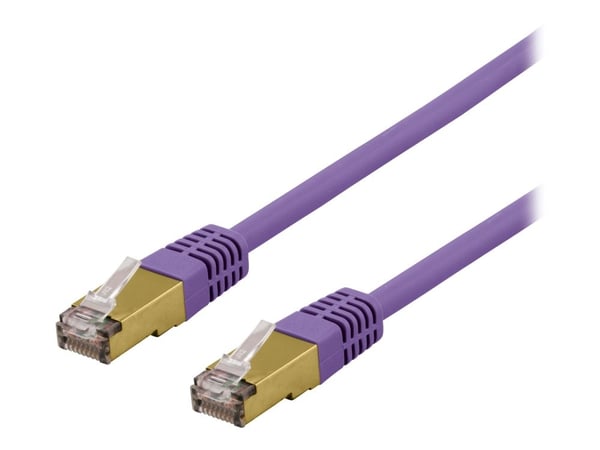 DELTACO - Koppeledning - RJ-45 (hann) til RJ-45 (hann) - 2 m - SFTP - CAT 6a - halogenfri, formet - lilla
