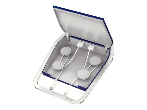 Leitz Style - Batterilader / strømadapter + AC-strømadapter - 2.5 A - 2 utgangskontakter (USB) - blå, titan