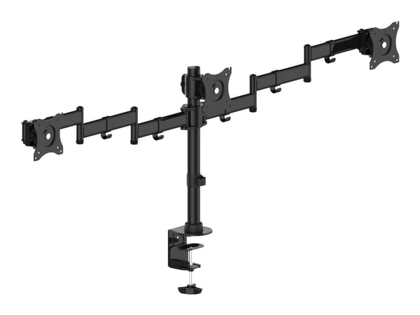 Multibrackets M Deskmount Basic Triple - Monteringssett (skrivebordsmontering) - for 3 LCD-skjermer - stål, høyverdig aluminium - svart - skjermstø...