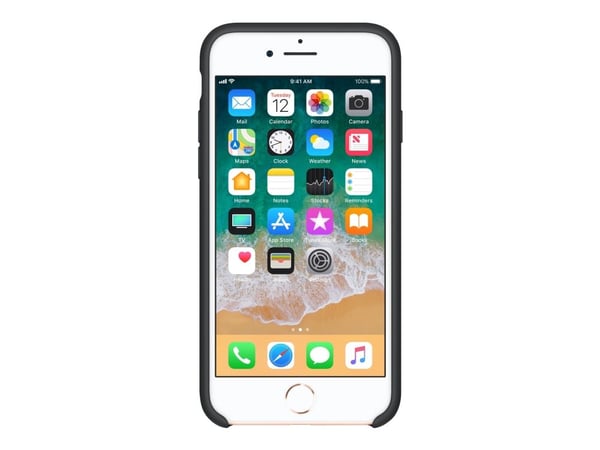 Apple - Baksidedeksel for mobiltelefon - silikon - svart