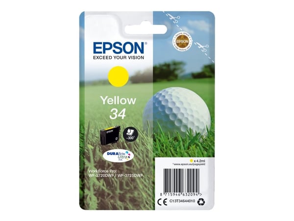 Epson 34 - 4.2 ml - gul - original - blekkpatron - for WorkForce Pro WF-3720, WF-3720DWF, WF-3725DWF