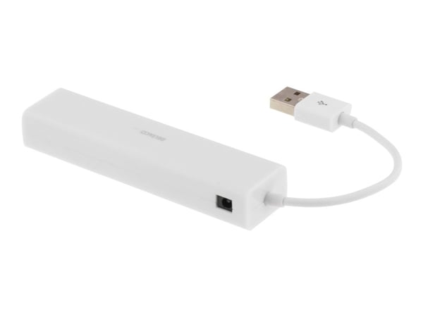 Deltaco USB-hubi ja -verkkosovitin, 100Mbps, 3xUSB, valkoinen, USB 2.0, Valkoinen