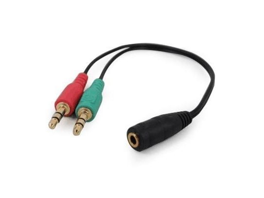 Cablexpert - Audioadapter - 4-polsminijakk hunn til mini-phone stereo 3.5 mm hann - 20 cm - svart