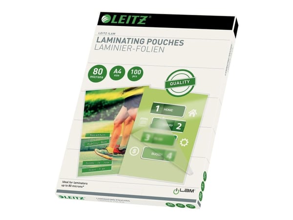 Leitz - Gjennomsiktig, glanset - A4 (210 x 297 mm) lamineringspunger