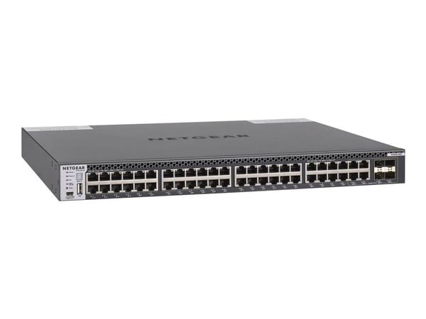 NETGEAR M4300-48X - Switch - L3 - Styrt - 48 x 10 Gigabit Ethernet + 4 x delt 10 Gigabit SFP+ - front til bakside-luftflyt - rackmonterbar