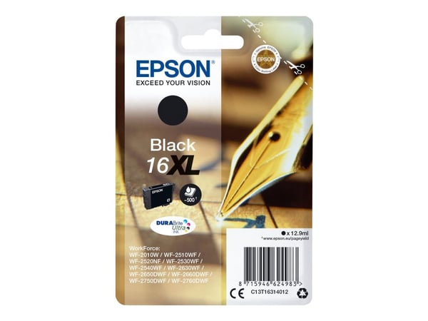 Bläckpatron epson 16xl 500 sidor svart