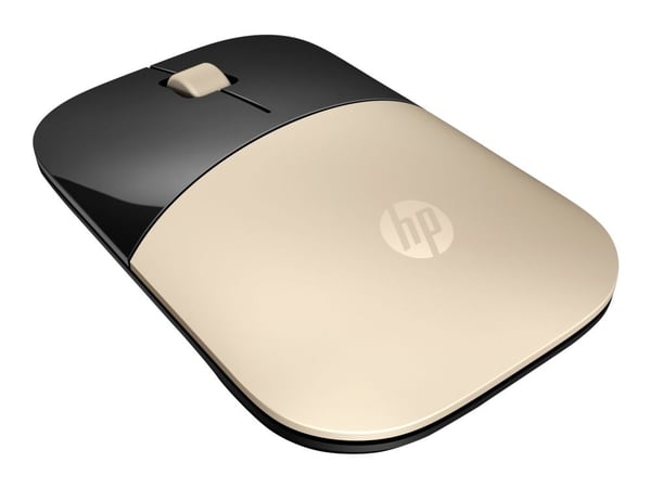 HP Z3700 - Mus - blå LED - trådløs - 2.4 GHz - USB trådløs mottaker - gull