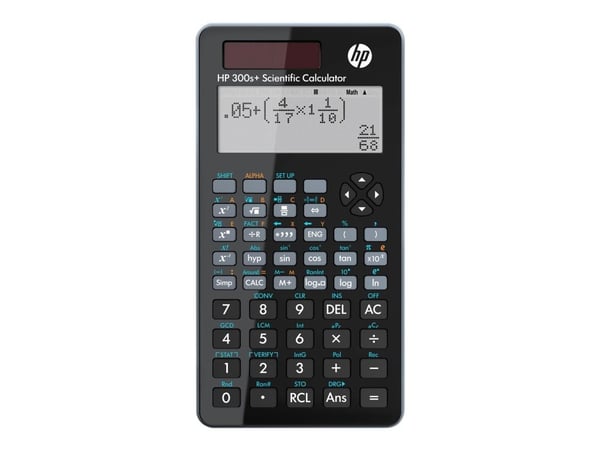 Kalkylator HP 300s+ - vetenskaplig kalkylator med 15 siffror - solpanel och batteri - svart