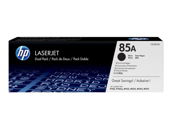 HP 85A - 2-pack - svart - original - LaserJet - tonerpatron (CE285AD)