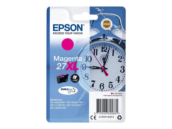 Epson 27XL - 10.4 ml - XL - magenta - original - blekkpatron - for WorkForce WF-3620, WF-3640, WF-7110, WF-7210, WF-7610, WF-7620, WF-7710, WF-7715...