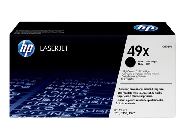 HP 49X - Høy ytelse - svart - original - LaserJet - tonerpatron (Q5949X) - for LaserJet 1320, 1320n, 1320nw, 1320t, 1320tn, 3390, 3392