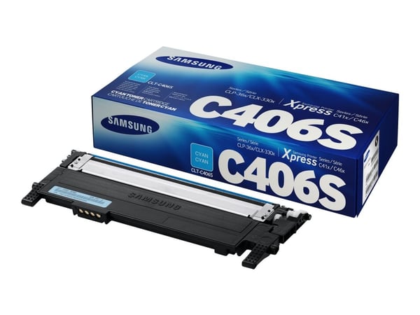 HP CLT-C406S - Cyan - original - tonerpatron (ST984A) - for Samsung CLX-3300, 3302, 3303, 3304, 3305, 3306, 3307, SCX-3300, 3301, 3305, 3306