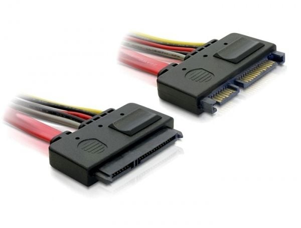 Delock - SATA-forlengelseskabel - Serial ATA 150/300 - SATA-kombo (hann) til SATA-kombo (hunn) - 50 cm