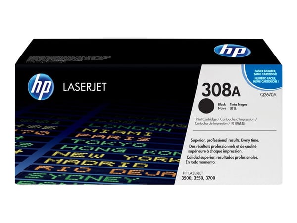 HP 308A - Lajittelu - alkuperäinen - LaserJet - tonerpatron (Q2670A) - Color LaserJet 3500, 3500n, 3550, 3550n, 3700, 3700d, 3700dn, 3700dtn, 3700n...
