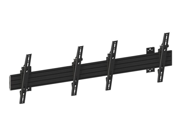 Multibrackets M Wallmount Pro MBW2U - Monteringssats (2 väggplattor, väggskenor, 4 lutningsarmar) - för 2 LCD-bildskärmar - aluminium, stål - svart...