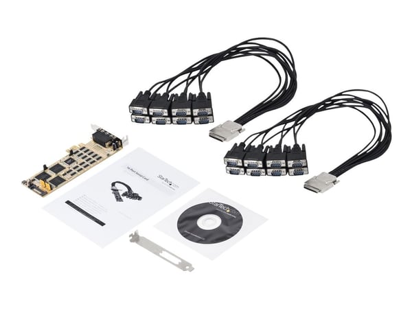 Startech 16 Port PCI Express Serial Card - High-Speed PCIe Serial Card - Expansionsmodul - PCIe 1.1 låg profil - RS-232 x 2 - gul
