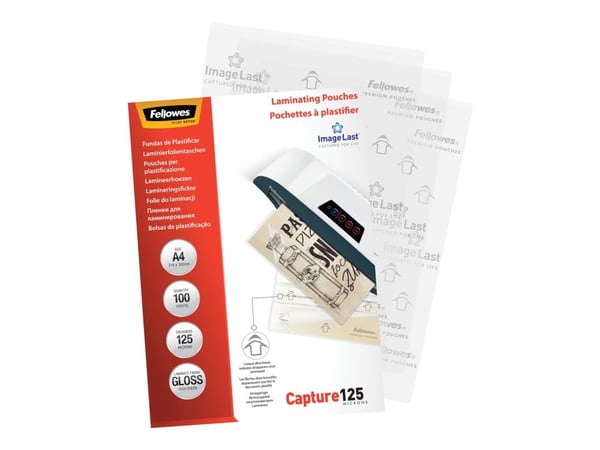 Laminointitaskut Fellowes A4 125 micron kiiltävä - (100 kpl)