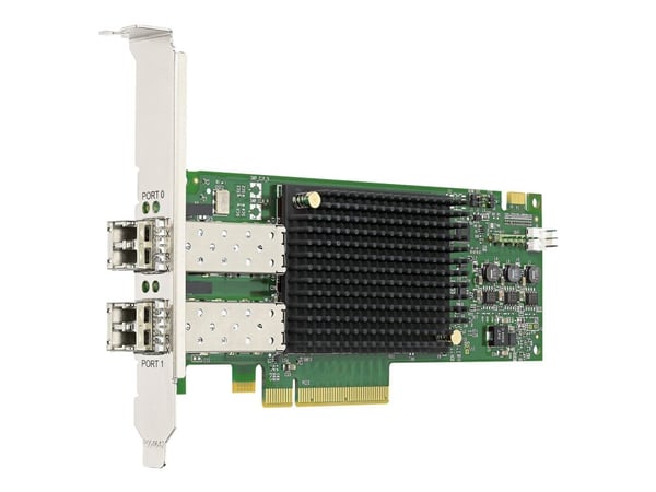 Emulex LPe31002 Gen 6 (16Gb), dual-port HBA (upgradeable to 32Gb) - Vertbussadapter - PCIe 3.0 x8 - 16Gb Fibre Channel x 2
