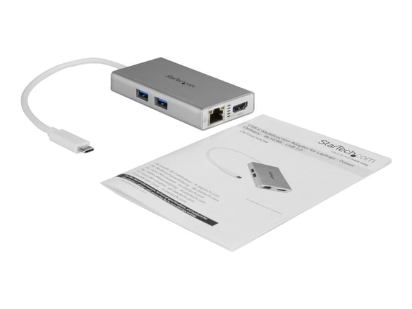 Startech USB-C Multiport Adapter, USB-C Travel Docking Station with 4K HDMI, 60W Power Delivery Pass-Through, GbE, 2pt USB-A 3.0 Hub, Portable Mini...