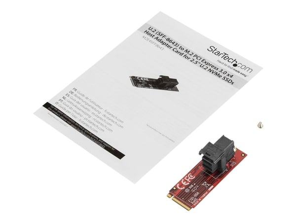 StarTech.com U.2 to M.2 Adapter - for 1 x U.2 PCIe NVMe SSD - M.2 PCIe x4 Host Interface - U.2 SSD - M.2 PCIe Adapter - U.2 Drive (M2E4SFF8643) - G...