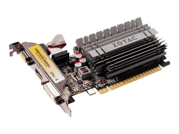 ZOTAC NVIDIA® GeForce® GT 730 - Näytönohjain - GF GT 730 - 4 Gt DDR3 - PCIe 2.0 x16 matala profiili - DVI, D-Sub, HDMI - ilman tuuletinta