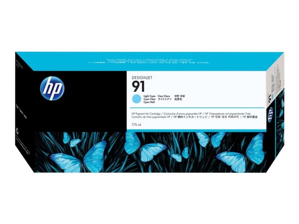 HP 91 - 775 ml - ljus cyan - original - DesignJet - bläckpatron - för DesignJet Z6100, Z6100ps