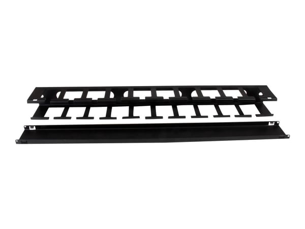 Startech 1U Horizontal Finger Duct Rack Cable Management Panel with Cover - Server Rack Cable Duct - Rack Cable Organizer / Manager (CMDUCT1UX) - R...