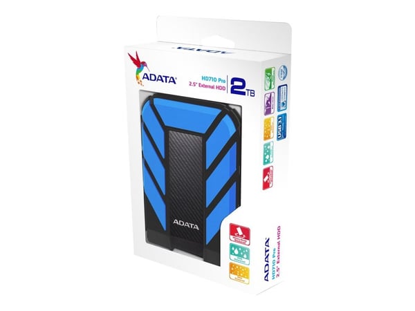 ADATA HD710 Pro - Kiintolevy - 2 TB - ekstern (bærbar) - USB 3.1 - blå