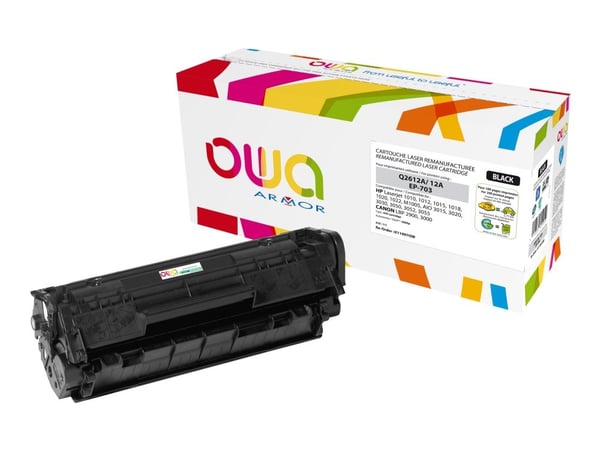 OWA - Svart - kompatibel - gjenfabrikert - tonerpatron (alternativ for: HP Q2612A) - for HP LaserJet 1010, 1012, 1015, 1018, 1020, 1022, 3015, 3020...