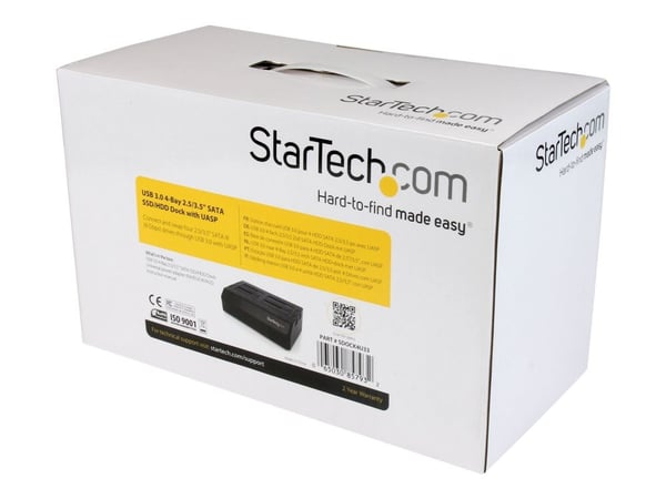 StarTech.com 4-Bay USB 3.0 to SATA Hard Drive Docking Station, USB Hard Drive Dock, External 2.53.5 SATA III (6Gbps) SSDHDD Docking Station, Hot-Sw...