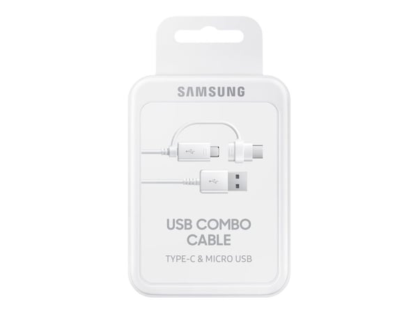 Samsung EP-DG930 - USB-kabel - USB (hann) til Micro-USB type B, USB-C (hann) - USB 2.0 - 1.5 m - hvit
